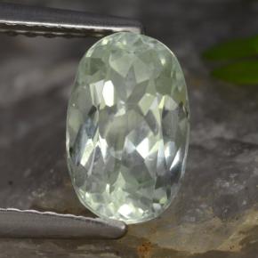 Hiddenite vert clair naturelle coupe ovale, 1,48 ct, VVS-VS