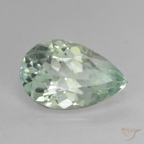 Hiddenite Vert jaune léger naturelle En forme de poire, 9.73 ct, VS