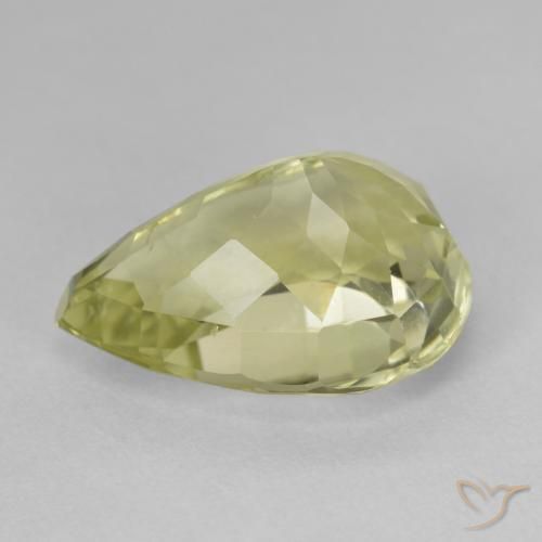 Hiddenite Medium Light-Yellow naturelle En forme de poire, 11.36 ct, VS