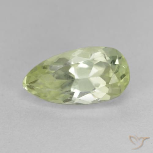 5.15ct Naturel Jaune verdâtre clair Hiddenite, En forme de poire, VS-SI