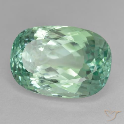 Hiddenite Vert bleuâtre naturelle Coussin, 23.63 ct, VS-SI