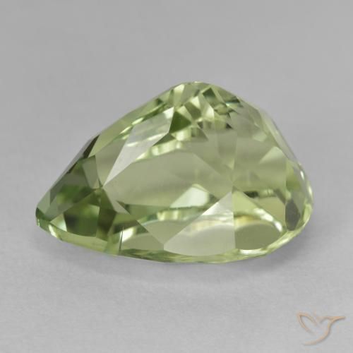 Hiddenite Vert moyen naturelle En forme de poire, 13.80 ct, VS-SI
