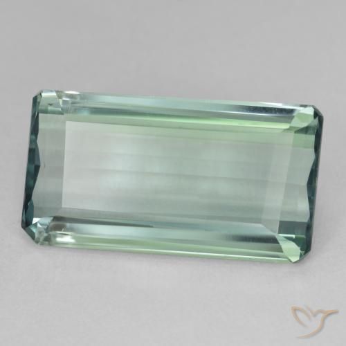 Hiddenite Vert bleuâtre naturelle Octogone / coupe Émeraude, 13.37 ct, VVS-VS