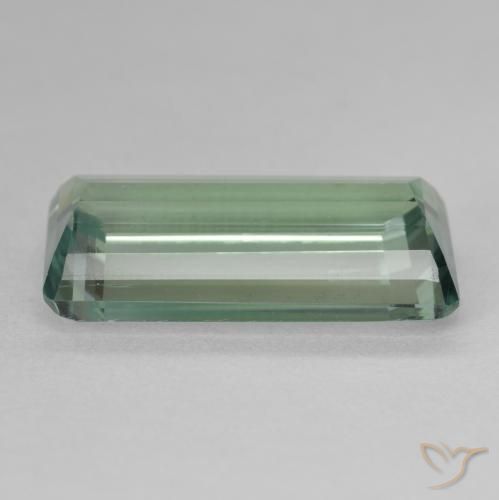 Hiddenite Vert bleuâtre naturelle Octogone / coupe Émeraude, 13.37 ct, VVS-VS