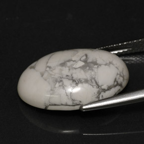 Howlite blanc naturelle coupe ovale, 9,53 ct, opaque