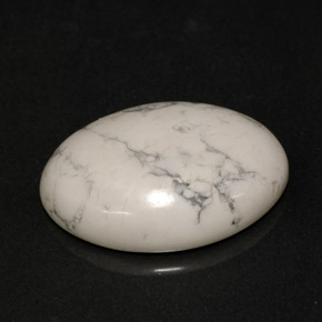 Howlite Blanc grisâtre naturelle Coupe ovale, 9.54 ct, Opaque
