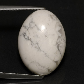 Howlite Blanc grisâtre naturelle Coupe ovale, 9.54 ct, Opaque