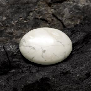 Howlite blanc naturelle coupe ovale, 9,74 ct, opaque
