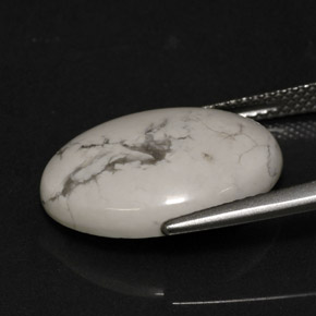 Howlite Blanc grisâtre naturelle Coupe ovale, 8.21 ct, Opaque