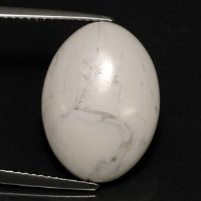 Howlite Blanc grisâtre naturelle Coupe ovale, 9.26 ct, Opaque