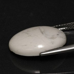 Howlite Blanc grisâtre naturelle Coupe ovale, 9.26 ct, Opaque