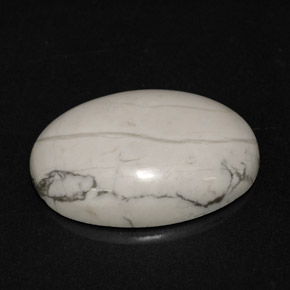 Howlite Blanc grisâtre naturelle Coupe ovale, 9.46 ct, Opaque