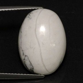 Howlite Blanc grisâtre naturelle Coupe ovale, 9.46 ct, Opaque