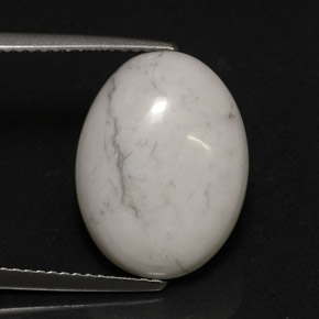 Howlite Blanc grisâtre naturelle Coupe ovale, 7.35 ct, Opaque
