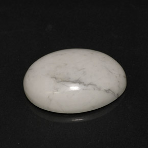 Howlite Blanc grisâtre naturelle Coupe ovale, 7.35 ct, Opaque