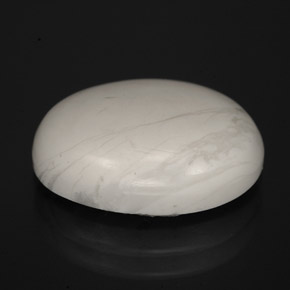 Howlite blanc naturelle coupe ovale, 6,21 ct, opaque