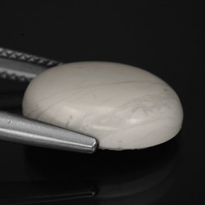 Howlite blanc naturelle coupe ovale, 6,21 ct, opaque