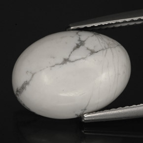 Howlite Blanc grisâtre naturelle Coupe ovale, 5.82 ct, Opaque