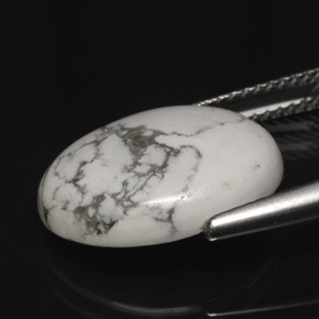 Howlite Blanc grisâtre naturelle Coupe ovale, 7.62 ct, Opaque