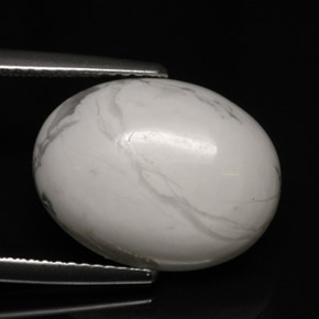 Howlite Blanc grisâtre naturelle Coupe ovale, 8.10 ct, Opaque