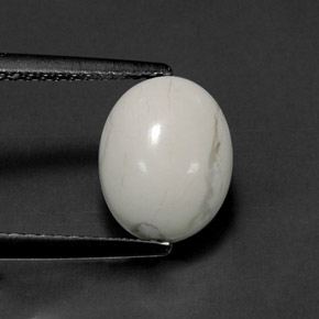 Howlite blanc naturelle coupe ovale, 2,63 ct, opaque