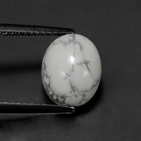 Howlite Blanc grisâtre naturelle Coupe ovale, 2.60 ct, Opaque