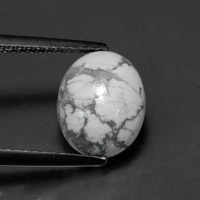 Howlite blanc naturelle coupe ovale, 2,69 ct, opaque