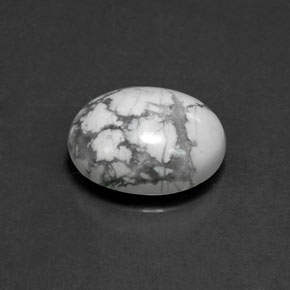 Howlite blanc naturelle coupe ovale, 2,69 ct, opaque