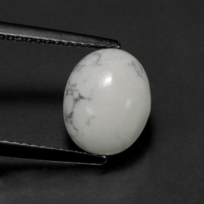 Howlite Blanc grisâtre naturelle Coupe ovale, 2.55 ct, Opaque