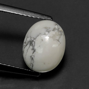 Howlite Blanc grisâtre naturelle Coupe ovale, 2.65 ct, Opaque