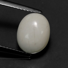 Howlite blanc naturelle coupe ovale, 2,63 ct, opaque