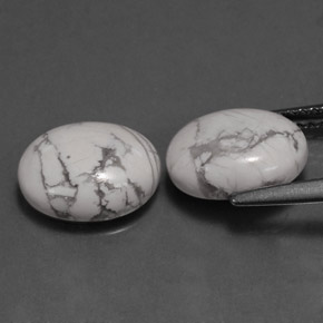 Achetez naturel ct blanc howlite gems, coupe ovale, en provenance états unis chez gemselect. en stock, livraison internationale!