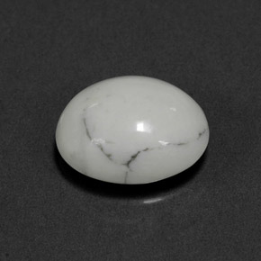 Howlite Blanc grisâtre naturelle Coupe ovale, 2.71 ct, Opaque