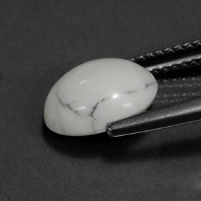 Howlite Blanc grisâtre naturelle Coupe ovale, 2.71 ct, Opaque