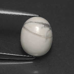 Howlite blanc naturelle coupe ovale, 2,24 ct, opaque