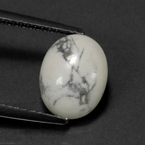 Howlite Blanc grisâtre naturelle Coupe ovale, 2.28 ct, Opaque