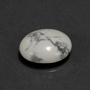 Howlite Blanc grisâtre naturelle Coupe ovale, 2.28 ct, Opaque