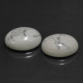 Achetez naturel ct Blanc grisâtre Howlite gems, Coupe ovale, En provenance États Unis chez GemSelect. En stock, livraison internationale!