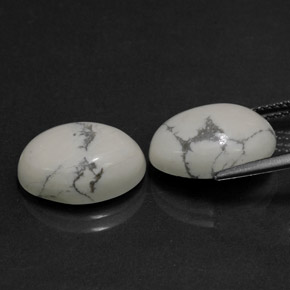 Achetez naturel ct blanc howlite gems, coupe ovale, en provenance états unis chez gemselect. en stock, livraison internationale!
