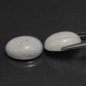 Achetez naturel 11,68ct blanc howlite gems, coupe ovale, en provenance états unis chez gemselect. en stock, livraison internationale!