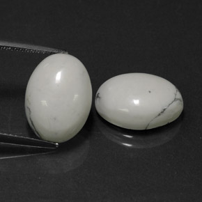 Achetez naturel 11,94ct blanc howlite gems, coupe ovale, en provenance états unis chez gemselect. en stock, livraison internationale!
