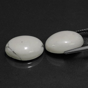 Achetez naturel 11,94ct blanc howlite gems, coupe ovale, en provenance états unis chez gemselect. en stock, livraison internationale!