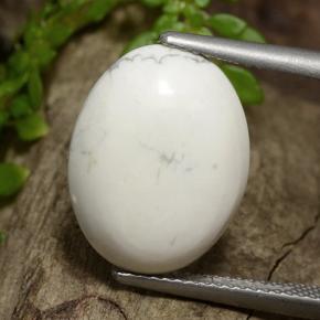 Howlite blanc naturelle coupe ovale, 7,51 ct, opaque