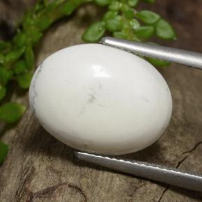 Howlite blanc naturelle coupe ovale, 7,51 ct, opaque