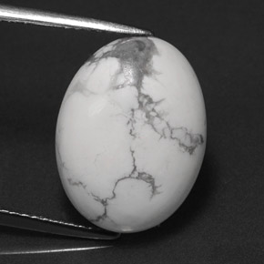 Howlite blanc naturelle coupe ovale, 8,20 ct, opaque