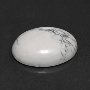 Howlite blanc naturelle coupe ovale, 7,41 ct, opaque