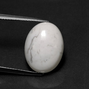 Howlite blanc naturelle coupe ovale, 8,12 ct, opaque