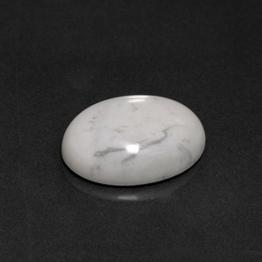 Howlite blanc naturelle coupe ovale, 8,12 ct, opaque