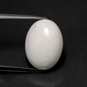 Howlite blanc naturelle coupe ovale, 8,38 ct, opaque