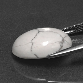 Howlite blanc naturelle coupe ovale, 5,87 ct, opaque